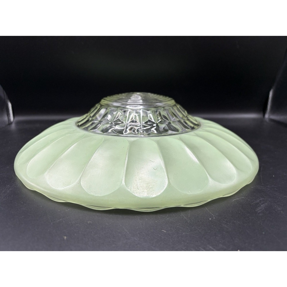 PaleGreen Frosted Pressed Petals Geometric Glass Ceiling Light Shade Flush Mount